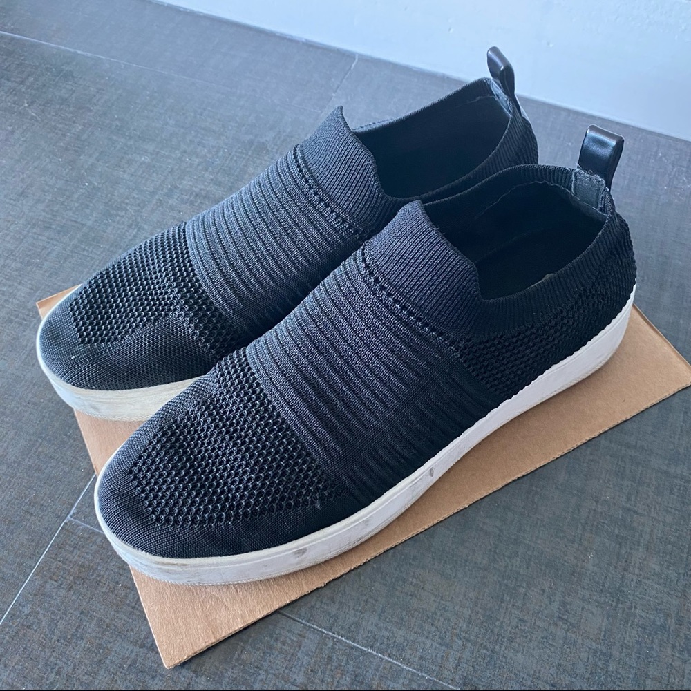 Steve Madden Black Knit Platform Slip On Shoes